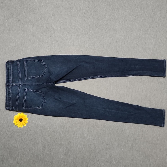 H&M DIVIDED High Rise Super Skinny Dark Denim Navy Blue Scrunch Jeans Jeggings - Picture 4 of 11